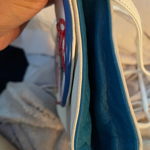 CARLOS FALCHI LEATHER white/multi color Tribal clutch bag - Picture 9 of 12